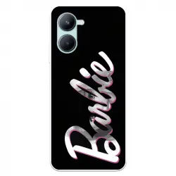 Funda Para Realme C33 Oficial De Mattel Barbie Logo Barbie Silicona Negra - Barbie