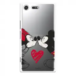 Funda Para Sony Xperia Xz Premium Oficial De Disney Mickey Y Minnie Beso - Clásicos Disney
