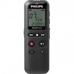Grabadora de voz - Philips VoiceTracer DVT1160, 8 GB Flash NAND, 1.29" LCD, USB, 1 canal, Altavoz, Negro