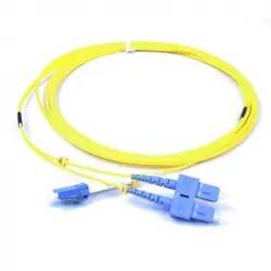 Kimex Cable de Fibra Óptica Dúplex 2mm OS2 SC/LC Amarillo 1m