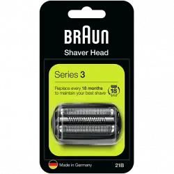 Recambio para afeitadora - Braun Series 3 21B, Afeitadora Serie 3, Negro