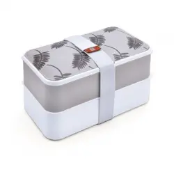 Tupper Iris Bento Gris Hojas 1,2 L