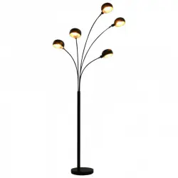 VidaXL Lámpara de Pie 5xE14 200cm Negro/Dorado
