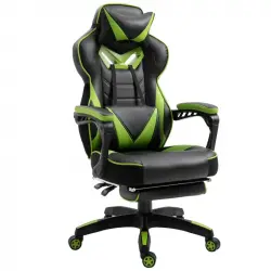 Vinsetto Silla Ergonómica con Reposapiés Verde/Negra
