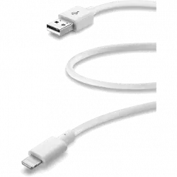 Cable USB - CellularLine, A, Lightning, Blanco, cable de teléfono móvil