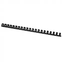 Canutillo Q-connect Redondo 16 Mm Plastico Negro Capacidad 145 Hojas Caja De 50 Unidades