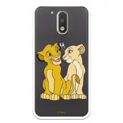 Funda Oficial Disney Simba Y Nala Transparente Para Motorola Moto G4 - El Rey León