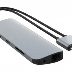 Hub USB - Hyper HD392, 10 Puertos, 5 Gbit/s, Gris