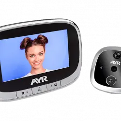 Mirilla inteligente - AYR Wifi 763, 480×272 pixels, Two-way audio, Visión nocturna, Detección movimiento, Ranuras para tarjeta SD, Gris