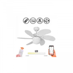 Ventilador De Techo Wifi Con Luz Brochina Blanco