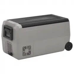 vidaXL Nevera Portátil con Ruedas y Adaptador de Corriente 12-24V/100-240V 36L Negra/Gris