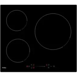 Amica Placa De Inducción 60cm 3 Fuegos 6600w Negro - Ai3537