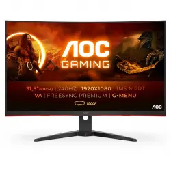 Aoc - Monitor PC Gaming curvo 32' (80 cm) AOC C32G2ZE/BK 240 Hz, Full HD, FreeSync.
