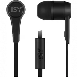 Auriculares de botón - Isy IIE-1101, De botón, Con cable, Jack 3.5mm, Negro