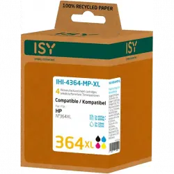 Cartucho de tinta - Isy IHI-4364-MP-XL, Pack 4 tintas, Compatible con HP 364 XL, Multicolor