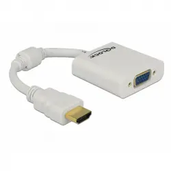 Delock Adaptador HDMI-A 19 Pines Macho a VGA Hembra Blanco