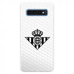 Funda Para Samsung Galaxy S10 Del Betis Escudo Negro Fondo Red - Licencia Oficial Real Betis Balompié