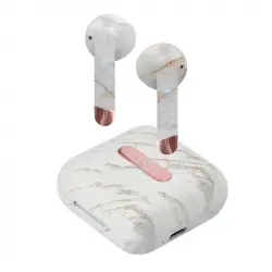 SBS TWS Hoox Auriculares Bluetooth 5.0 con Estuche de Carga 400mAh Semi In-Ear Efecto Mármol