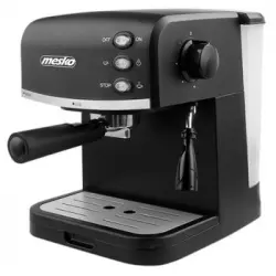 Cafetera Espresso Manual 15 Bares 1,5 L, Brazo Doble Salida, Espumador Leche, Café, Capuccino Negro 850w Mesko Ms 4409