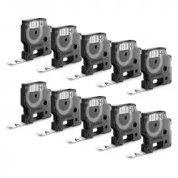 Dymo Pack 10 Unidades Etiquetas Adhesivas para LabelManager 12mm 7m Negra/Blanco