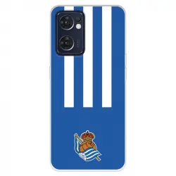 Funda Para Oppo Find X5 Lite Del Real Sociedad De Fútbol Real Rayas Verticales - Licencia Oficial Real Sociedad De Fútb