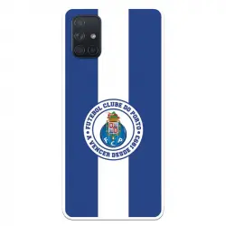 Funda Para Samsung Galaxy A71 Del Fútbol Club Oporto Escudo Rayas Azul Y Blanco - Licencia Oficial Fútbol Club Oporto