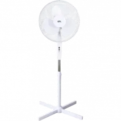 Ventilador de pie - OK OSF 404523, 45 W, 3 velocidades, aspas, Blanco