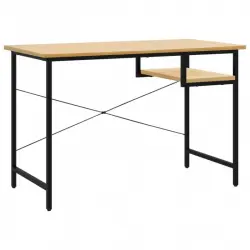 VidaXL Escritorio para Ordenador MDF/Metal Negro/Marrón Roble 105x55x72cm