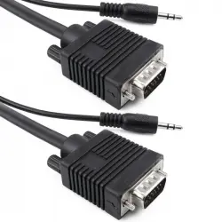 BeMatik Super Cable VGA con Jack 3.5mm Macho/Macho 30m Negro