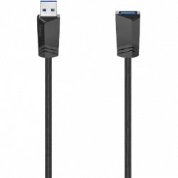 Cable USB - Hama 00200628, De conector USB-A a enchufe USB-A, Doble Blindaje, 1.5 m, Negro