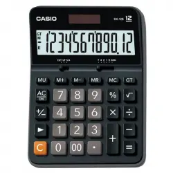 Casio DX-12B Calculadora de Mesa con Pantalla Extragrande de 12 Dígitos Negra