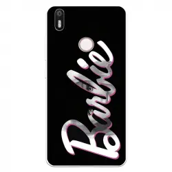 Funda Para Bq Aquaris X Oficial De Mattel Barbie Logo Barbie Silicona Negra - Barbie