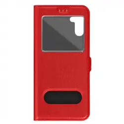 Funda Samsung Galaxy A14 Con Solapa Doble Ventana Soporte Vídeo Rojo