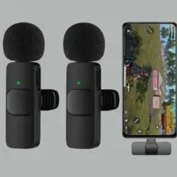 Kit 2 Microfóno Gamer Wireless Lavalier Con Reducción De Ruido Y Baja Latencia Para Realme