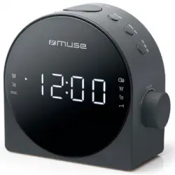 Muse Radio Reloj Despertador Dual Negro - M185cr