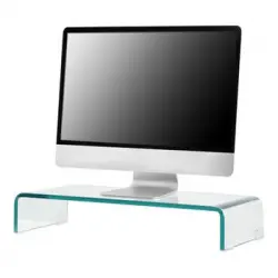 Soporte Para Monitor De Vidrio - 60 X 25 X 11 Cm - Base Para Pantalla - Para Mesa De Ordenador - Organizador De Escritorio Para Monitor O Portátil -