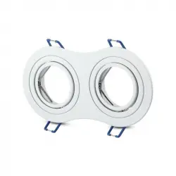 V-Tac Aro Doble Empotrable para Bombillas GU10 173x91x25mm Blanco