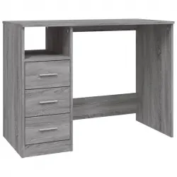 Vidaxl Escritorio Con Cajones Contrachapada Gris Sonoma 102x50x76 Cm