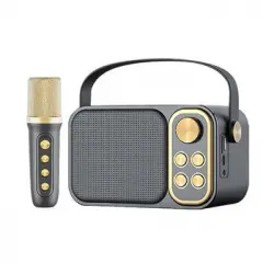 Altavoz Subwoofer Karaoke Retro Klack Con Micrófono, Con Bluetooth, 10w Negro