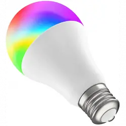 Bombilla inteligente - Muvit iO A60, Luz LED multicolor y blanca, Casquillo E27, 8.5 W, Multicolor