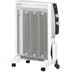 Calefactor Eléctrico 750w/1500w Radiador De Mica Con 4 Ruedas Homcom