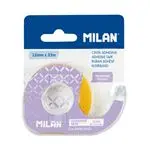 Cinta adhesiva Milan con dispensador lila 12x33 mm