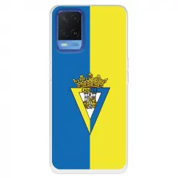 Funda Para Oppo A54 4g Del Cádiz Escudo Fondo Bicolor - Licencia Oficial Cádiz Cf
