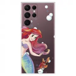 Funda para Samsung Galaxy S22 Ultra Oficial de Disney Ariel y Sebastián Burbujas - La Sirenita