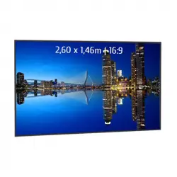 Kimex Pantalla de Proyección Fija con Marco Ultrafino 2.60x1.46m Formato 16:9
