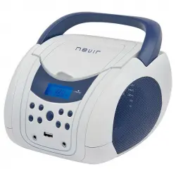 Nevir NVR-483UB Radio CD Portátil con Bluetooth Blanca/Azul