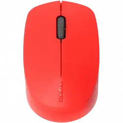 Ratón inalámbrico - Rapoo M100 Silent, Clic silencioso, 1300 ppp, Bluetooth 3.0, 4.0, 2.4 GHz, Rojo