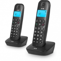Teléfono - SPC Air Pro Duo Black, Inalámbrico, Manos libres, Agenda 20 núm, Negro