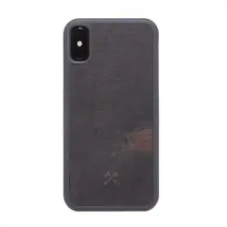 Woodcessories Bumper Case Stone Funda de Piedra Negro Volcán para iPhone X/XS