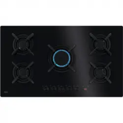 AEG HKB95453NB Serie 8000 Flamelight Placa de Gas 5 Zonas 90cm Negra
